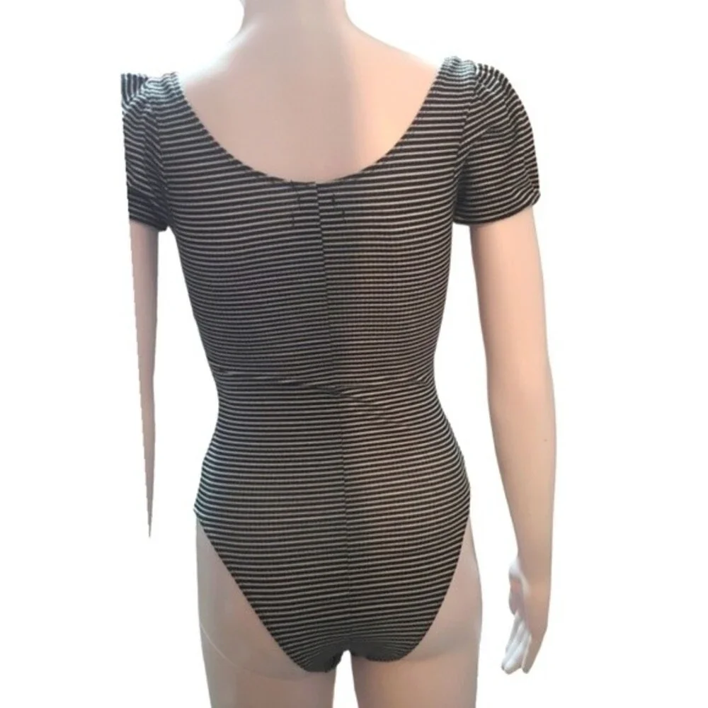 Urban Outfitters Out from Under Striped Square Neckline Bodysuit - Picture 3 of 8